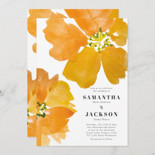 Atemberaubende Blume für Hochzeitsfeiern Einladung (Vorne/Hinten)