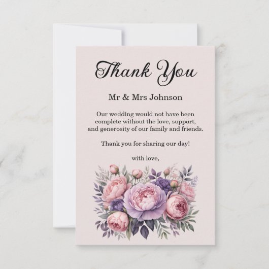 Atemberaubende Blumenhochzeit Dankeschön-Karte Dankeskarte (Vorderseite)