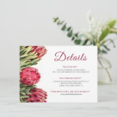 Atemberaubende Blumenrosa Protea Hochzeitskarte (Stehend Vorderseite)