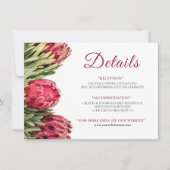 Atemberaubende Blumenrosa Protea Hochzeitskarte (Vorderseite)