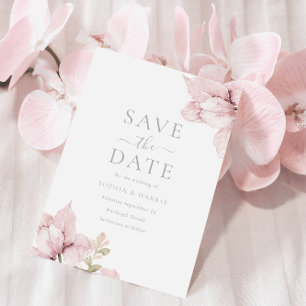 Atemberaubende Blush Bloral Elegante Hochzeit Save The Date