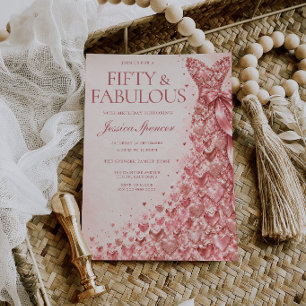 Atemberaubende Blush Fifty & Fabulous 50. Geburtst Einladung
