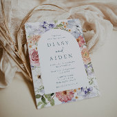 Atemberaubende Botanische Blumenhochzeit Einladung