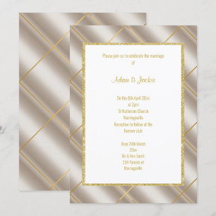ATEMBERAUBENDE BRONZE METALLIC WEDD 2 EINLADUNG
