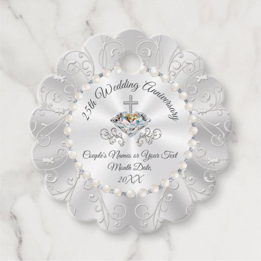 Atemberaubende CHRISTLICHE 25-jährige Jubiläumsvor Geschenkanhänger (Vorderseite)