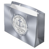 Atemberaubende CHRISTLICHE, Personalisierte Hochze Große Geschenktüte (Rückseite Schrägansicht)