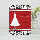 Atemberaubende Damast-Brautparty-Einladung Einladung (Stehend Vorderseite)