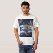Atemberaubende Deep Space Station Illustration |  T-Shirt (Vorne ganz)