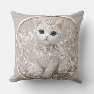 Atemberaubende Diamond Princess Katze Luxusartik Kissen