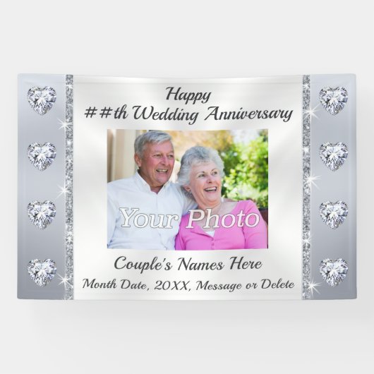Atemberaubende, Diamond Wedding Anniversary Banner (Horizontal)