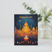 Atemberaubende Diwali-Postkarte mit Nachtsicht Postkarte (Stehend Vorderseite)