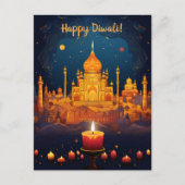Atemberaubende Diwali-Postkarte mit Nachtsicht Postkarte (Vorderseite)