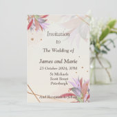 Atemberaubende Einladung zur Hochzeit, Herbst-Blät (Stehend Vorderseite)