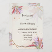 Atemberaubende Einladung zur Hochzeit, Herbst-Blät (Vorne/Hinten)