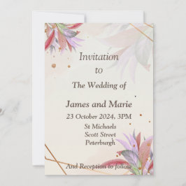 Atemberaubende Einladung zur Hochzeit, Herbst-Blät