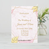 Atemberaubende Einladung zur Hochzeit, rosa Marmor (Stehend Vorderseite)