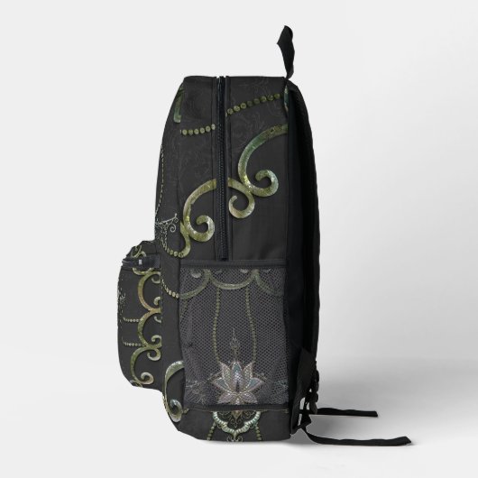 Atemberaubende elegante Lotus-Blume. Bedruckter Rucksack (Rechts)