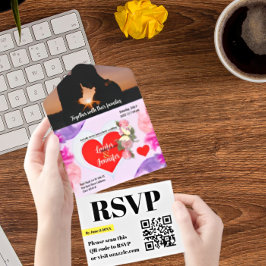 Atemberaubende Elegante Moderne auf einer Hochzeit All In One Einladung