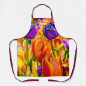 Atemberaubende Farben Schöne Tulip Blume Schürze (Vorderseite)