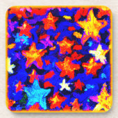 "Atemberaubende farbenfrohe Sterne". Jetzt kaufen Getränkeuntersetzer (Vorderseite)
