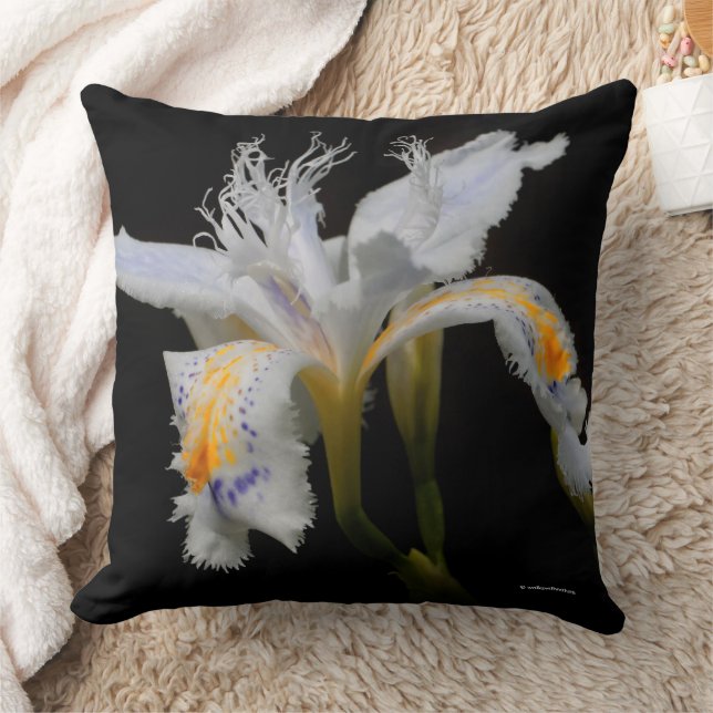 Atemberaubende florale Iris Japonica Blume Kissen (Decke)