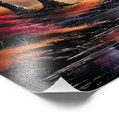 Atemberaubende Flusslandschaft Malerei Fotodruck (Ecke)