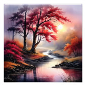 Atemberaubende Flusslandschaft Malerei Fotodruck (Vorne)