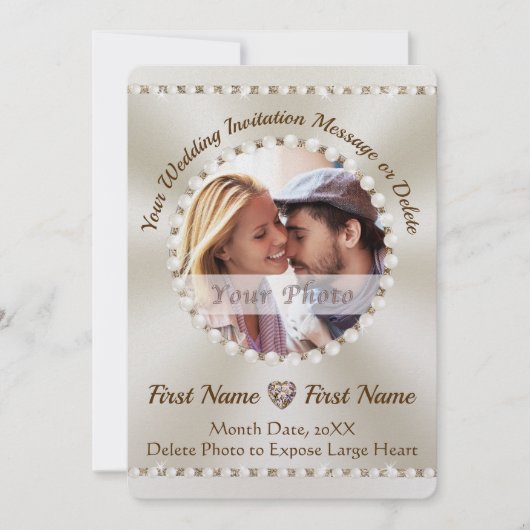 Atemberaubende FOTO-Cards für Hochzeiten, Einladung (Vorderseite)