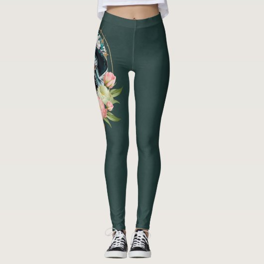 Atemberaubende Frau mit einem atemberaubenden Zuck Leggings (Vorderseite)