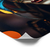 atemberaubende Frau mit Mardi-Gras-Maske Poster (Ecke)