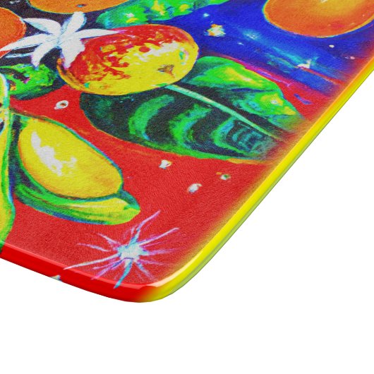 Atemberaubende Früchte Starry Sky. Jetzt kaufen Schneidebrett (Ecke)