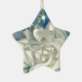 Atemberaubende Georgia O'Keefe weiße Rose und Keramikornament (Rechts)