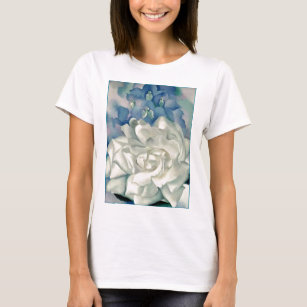 Atemberaubende Georgia O'Keefe weiße Rose und T-Shirt