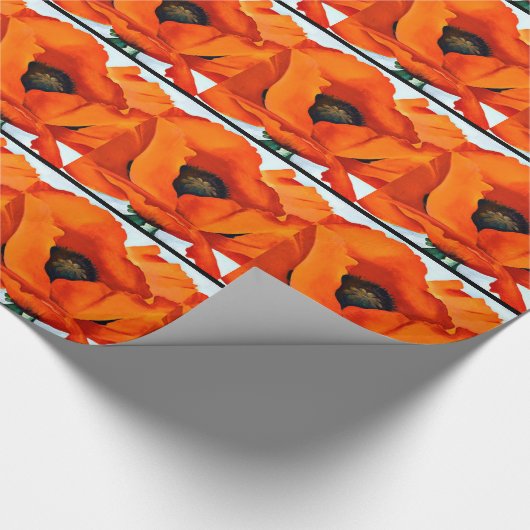 Atemberaubende Georgia O'Keeffe Rot-Mohnblume Geschenkpapier (Ecke)
