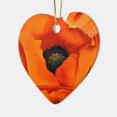 Atemberaubende Georgia O'Keeffe Rot-Mohnblume Keramikornament (Links)