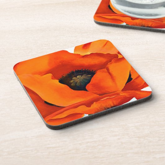 Atemberaubende Georgia O'Keeffe Rot-Mohnblume Untersetzer (Linke Seite)