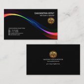 Atemberaubende glühende bunte Netz-Wellen-Systeme Visitenkarte (Vorne/Hinten)