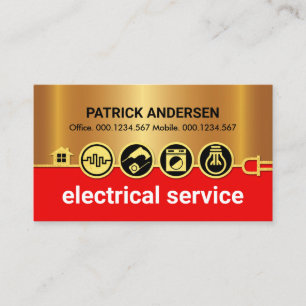 Atemberaubende Gold-Icons Power-Linie Visitenkarte