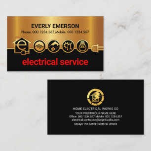 Atemberaubende Gold-Icons Power-Linie Visitenkarte
