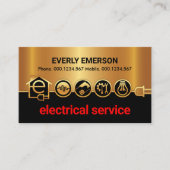 Atemberaubende Gold-Icons Power-Linie Visitenkarte (Vorderseite)