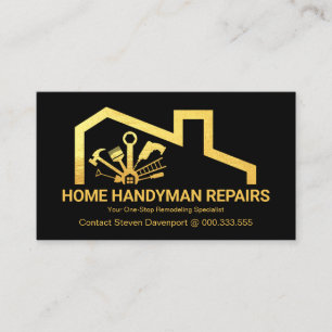 Atemberaubende Gold Rooftop Handytools Visitenkarte