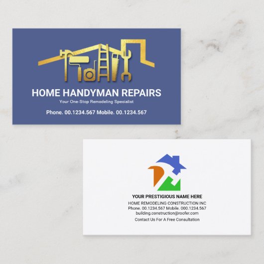 Atemberaubende Gold Rooftop Handytools Visitenkarte (Vorne/Hinten)