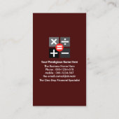 Atemberaubende Goldnummern Buchführung Visitenkarte (Rückseite)