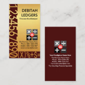 Atemberaubende Goldnummern Buchführung Visitenkarte (Vorne/Hinten)