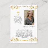 Atemberaubende Goldtheotokos-Gedenkkarte Platzkarte (Rückseite)