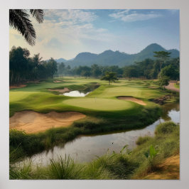 Atemberaubende Golfplatzlandschaft Poster