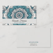 Atemberaubende Graue und Aquamarine Mandala Massag Visitenkarte (Vorne/Hinten)