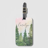 Atemberaubende grüne Aquarellbäume und Regenbogen Gepäckanhänger (Vorderseite Vertikal)