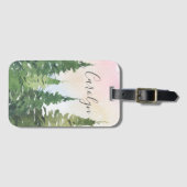 Atemberaubende grüne Aquarellbäume und Regenbogen Gepäckanhänger (Vorderseite (Horizontal))