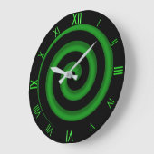 Atemberaubende grüne und schwarze Spiralwand Große Wanduhr (Winkel)